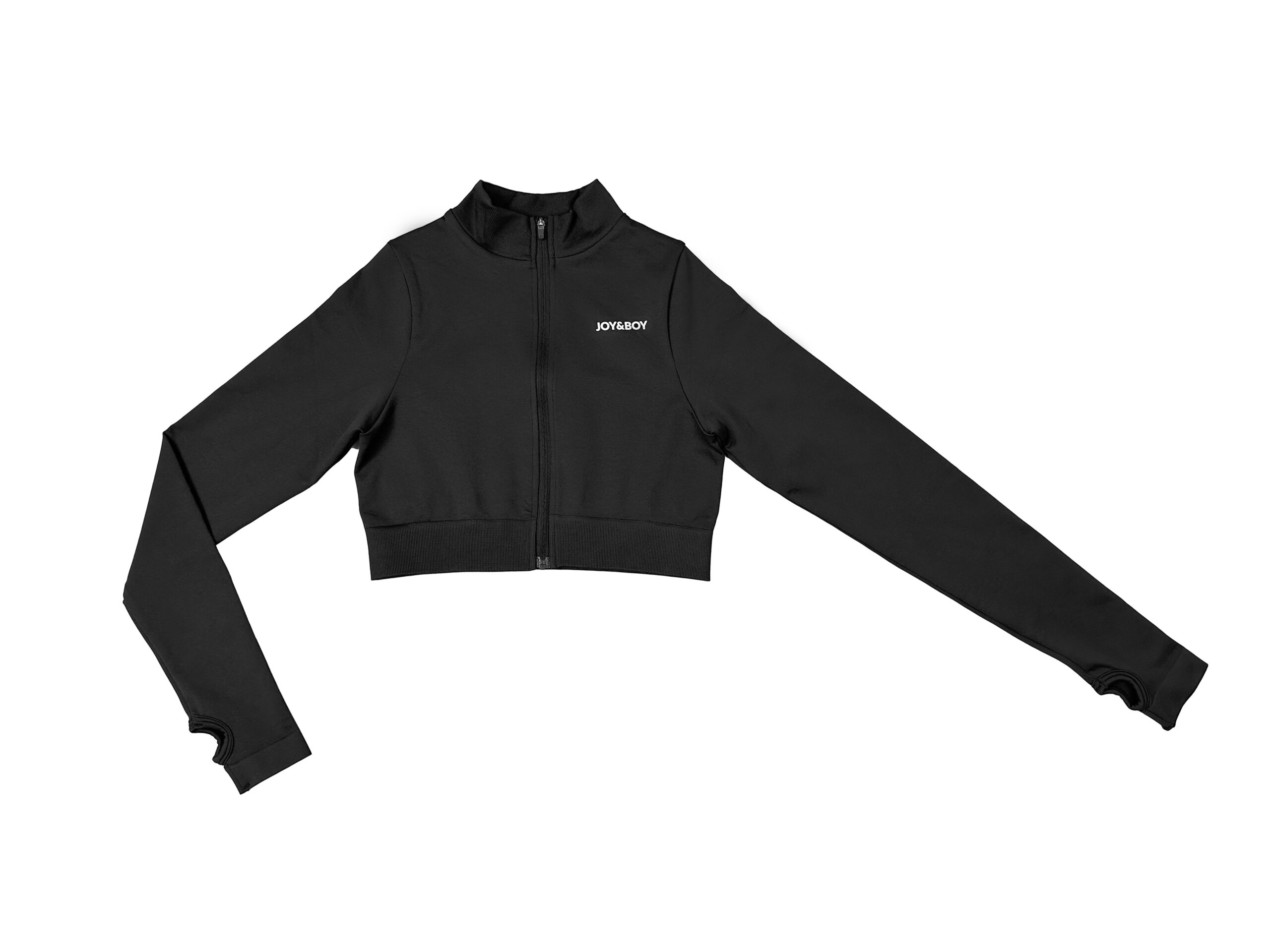 Black Seamless Zipped Crop - Joy&BoyClothes